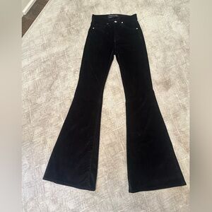 Veronica Beard Sheridan Exaggerated Flare Pants Black Velvet Perfect  27